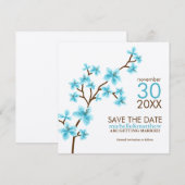 Kirschblüten-Aqua Termin vormerken Save The Date (Vorne/Hinten)