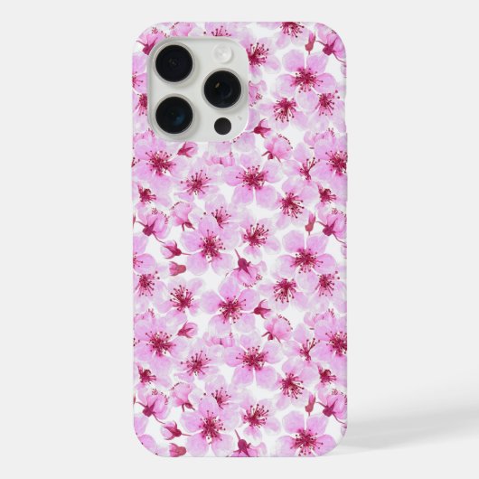 Kirschblüten-Aquarell iPhone Hülle (Rückseite)