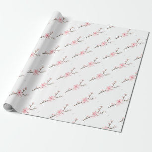 Kirschblüten-Aquarell rosa Muster japanisch Geschenkpapier