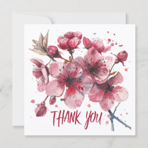 Kirschblüten. Aquarelle. Dankeskarten Dankeskarte