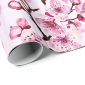 Kirschblüten auf Branchen Geschenkpapier (Rolleneckpunkt)