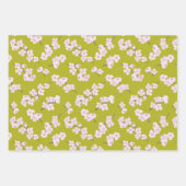 Kirschblüten auf Chartreuse, Lavendel & Green Geschenkpapier Set (Vorderseite)