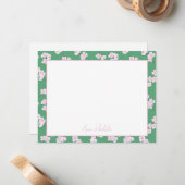 Kirschblüten auf der grünen Personalisierten Karte (Vorderseite/Rückseite Beispiel)