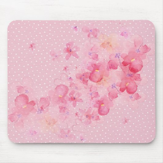 Kirschblüten auf Punkten Mousepad (Vorne)