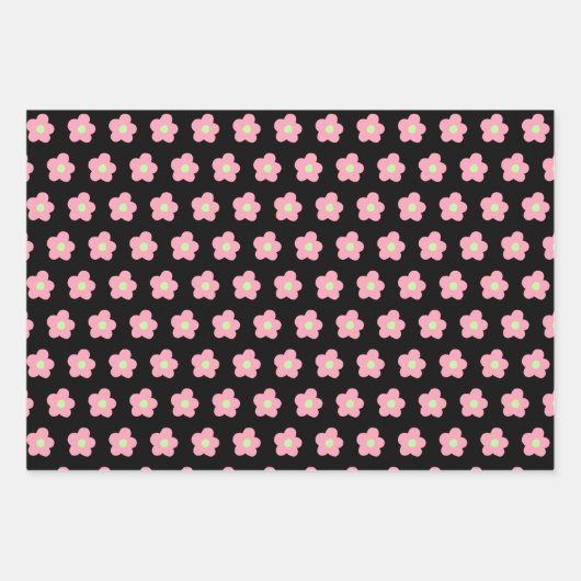 Kirschblüten auf schwarz geschenkpapier set (Vorderseite 2)