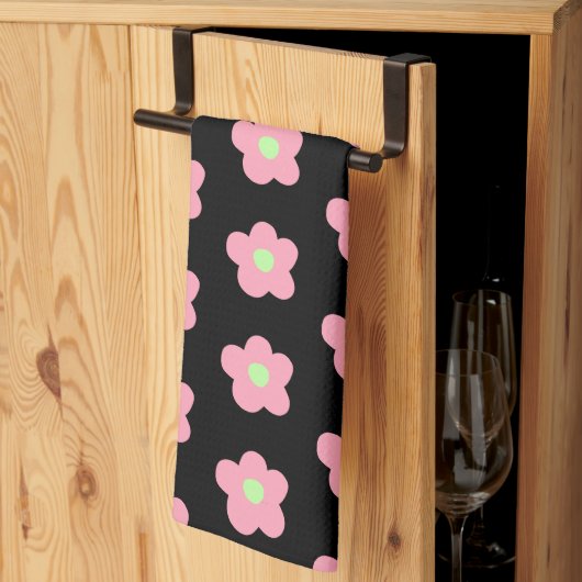 Kirschblüten auf schwarz geschirrtuch (Drittel gefaltet)