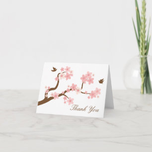 Kirschblüten auf Weiß danken Ihnen zu kardieren Dankeskarte