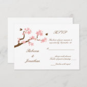 Kirschblüten auf weißem UAWG RSVP Karte (Vorne/Hinten)