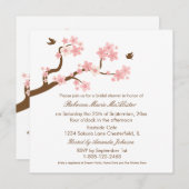 Kirschblüten aus weißem Brautparty Einladung (Vorne/Hinten)