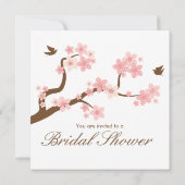 Kirschblüten aus weißem Brautparty Einladung (Rückseite)