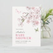 Kirschblüten-Babyshower Einladung (Stehend Vorderseite)