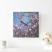 Kirschblüten-Baum Quadratische Wanduhr (Zuhause)