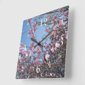 Kirschblüten-Baum Quadratische Wanduhr (Winkel)