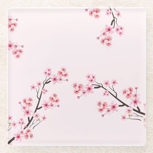 Kirschblüten bedruckte Untersetzer (Vorderseite)