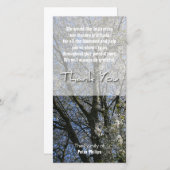 Kirschblüten-Beileid danken Ihnen Fotokarte Dankeskarte (Vorne/Hinten)