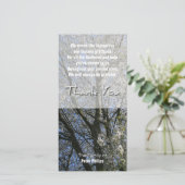 Kirschblüten-Beileid danken Ihnen Fotokarte Dankeskarte (Stehend Vorderseite)