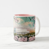 Kirschblüten bemalt Kaffeemaschine Tasse (VorderseiteRechts)