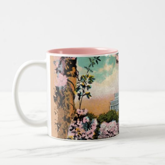 Kirschblüten bemalt Kaffeemaschine Tasse (Links)