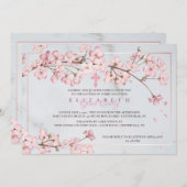 Kirschblüten bilden einen religiösen Rahmen Einladung (Vorne/Hinten)
