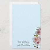 Kirschblüten-Blau Briefpapier (Vorne/Hinten)