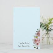 Kirschblüten-Blau Briefpapier (Stehend Vorderseite)