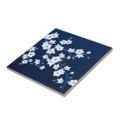 Kirschblüten Blau Weiß Fliese (Seite)