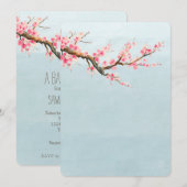 Kirschblüten-Blumen-Baby-Dusche Einladung (Vorne/Hinten)