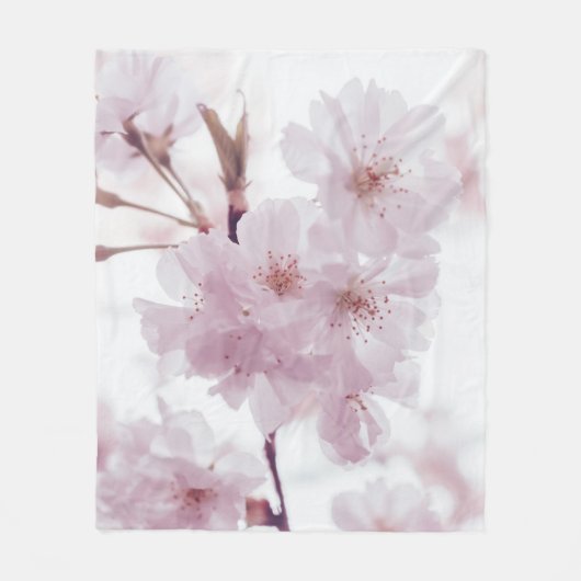 KIRSCHBLÜTEN BLUMEN FLEECEDECKE (Vorderseite)
