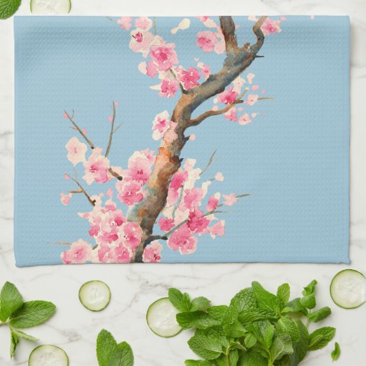 Kirschblüten-Blumen Handtuch (Gefaltet)