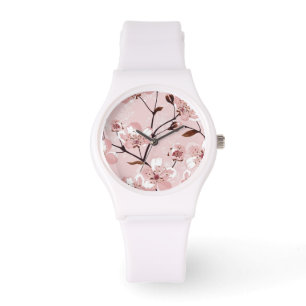 Kirschblüten-Blumen-Muster Armbanduhr