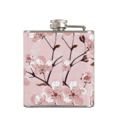 Kirschblüten-Blumen-Muster Flachmann (Rückseite)