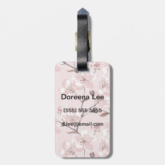Kirschblüten-Blumen-Muster Gepäckanhänger (Rückseite vertikal)