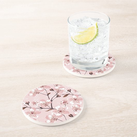 Kirschblüten-Blumen-Muster Getränkeuntersetzer (Seite)