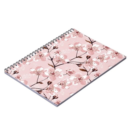 Kirschblüten-Blumen-Muster Notizblock (Linke Seite)