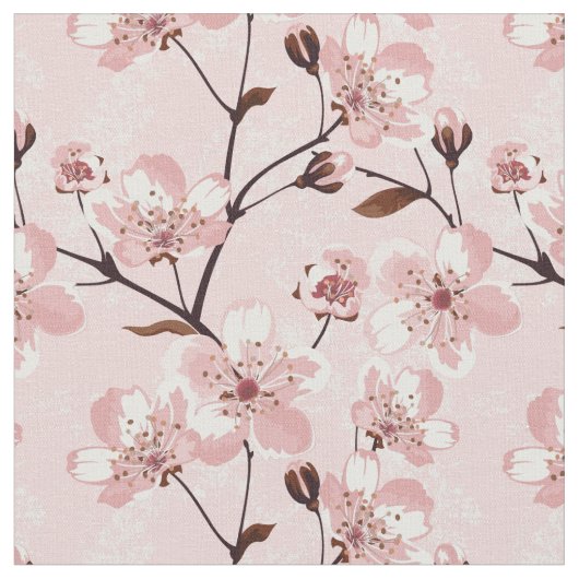 Kirschblüten-Blumen-Muster Stoff (Nahaufnahme)