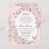 Kirschblüten Blumenblüten 18. Geburtstag Einladung (Vorne/Hinten)