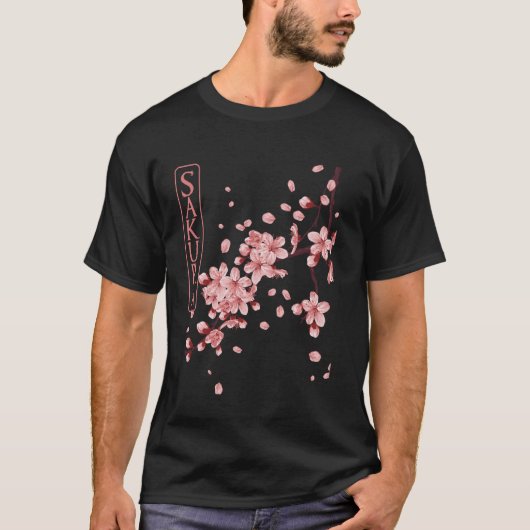 Kirschblüten-Blumenkunst T-Shirt (Vorderseite)