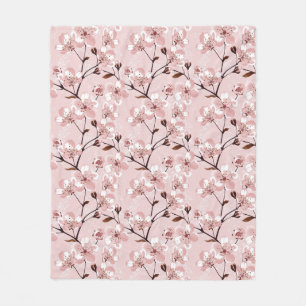 Kirschblüten-Blumenmuster Fleecedecke