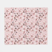 Kirschblüten-Blumenmuster Fleecedecke (Vorderseite (Horizontal))