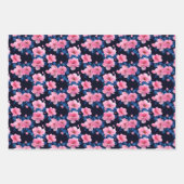 Kirschblüten-Blumenmuster Geschenkpapier Set (Vorderseite 3)