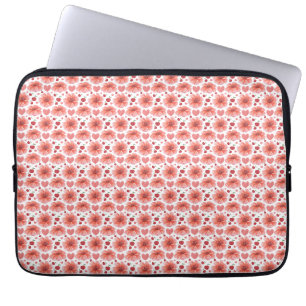 Kirschblüten-Blumenmuster mit Herzen Laptopschutzhülle