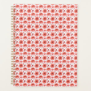 Kirschblüten-Blumenmuster mit Herzen Planer