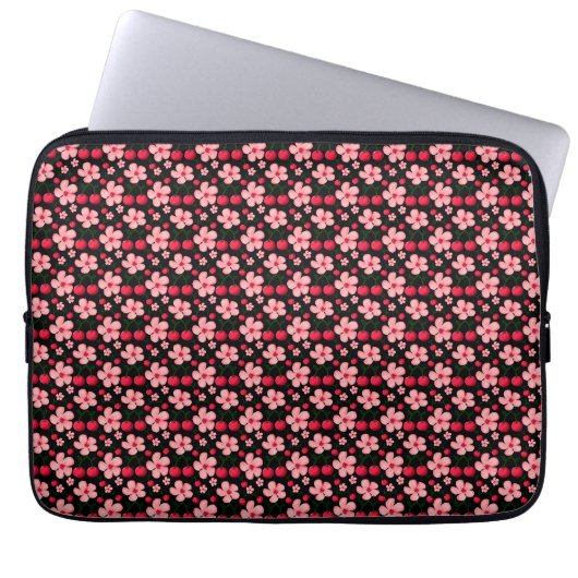 Kirschblüten-Blumenmuster, rosa Blüten Laptopschutzhülle (Vorderseite)