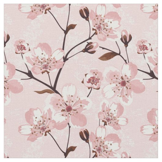 Kirschblüten-Blumenmuster Stoff (Nahaufnahme)
