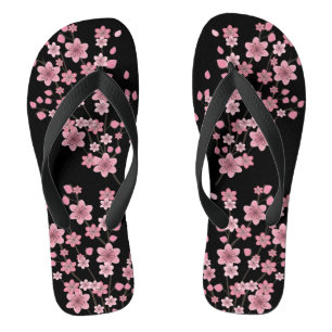 Kirschblüten Blüten Bäume Rosa Schwarz Badesandalen