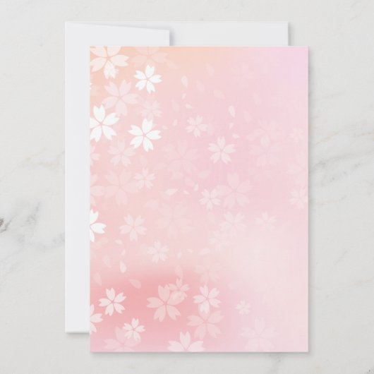 Kirschblüten Blütendusche Einladung (Rückseite)