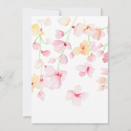 Kirschblüten Blütendusche Einladung (Rückseite)