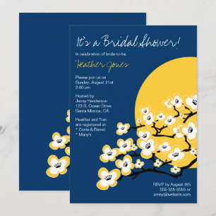 Kirschblüten-Brautparty-Einladung - Marine Einladung