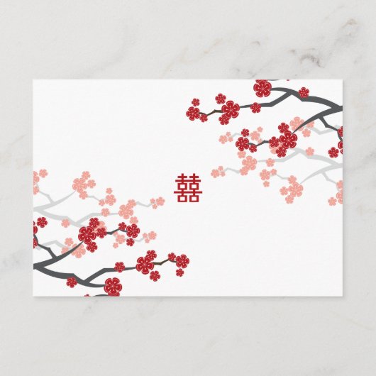 Kirschblüten & Chinesische Hochzeit mit doppeltem Begleitkarte (Rückseite)