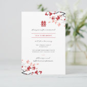 Kirschblüten & Chinesische Hochzeit mit doppeltem Begleitkarte (Stehend Vorderseite)